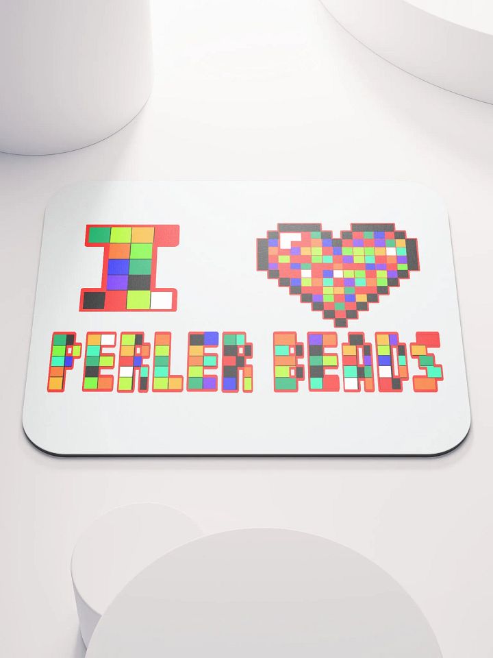 I Heart Perler Beads Mouse Pad product image (1)