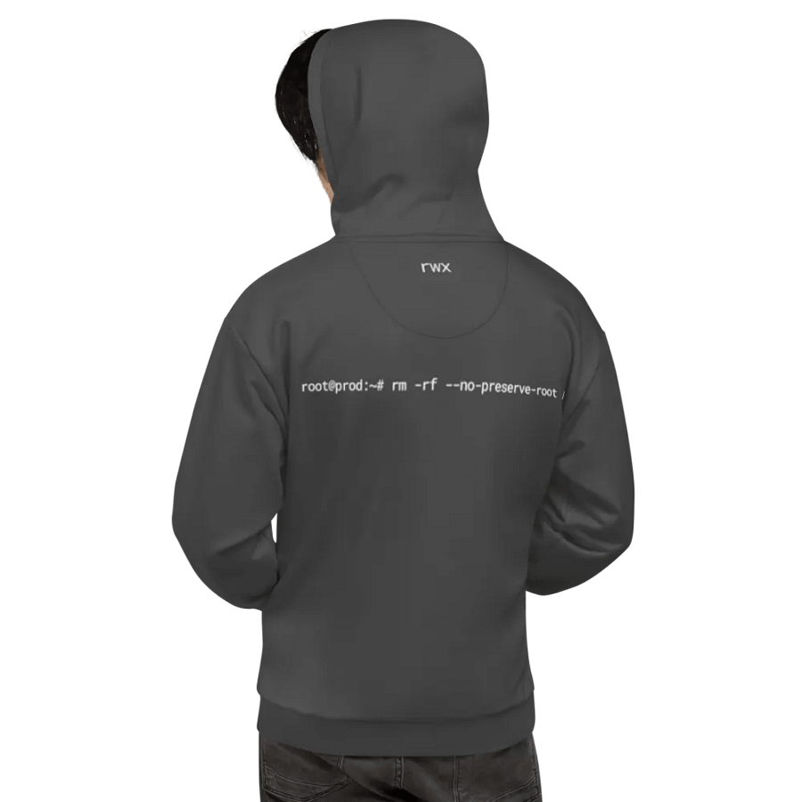 goodbye cruel world, rm -rf / hoodie (darker grayscale mode) product image (1)