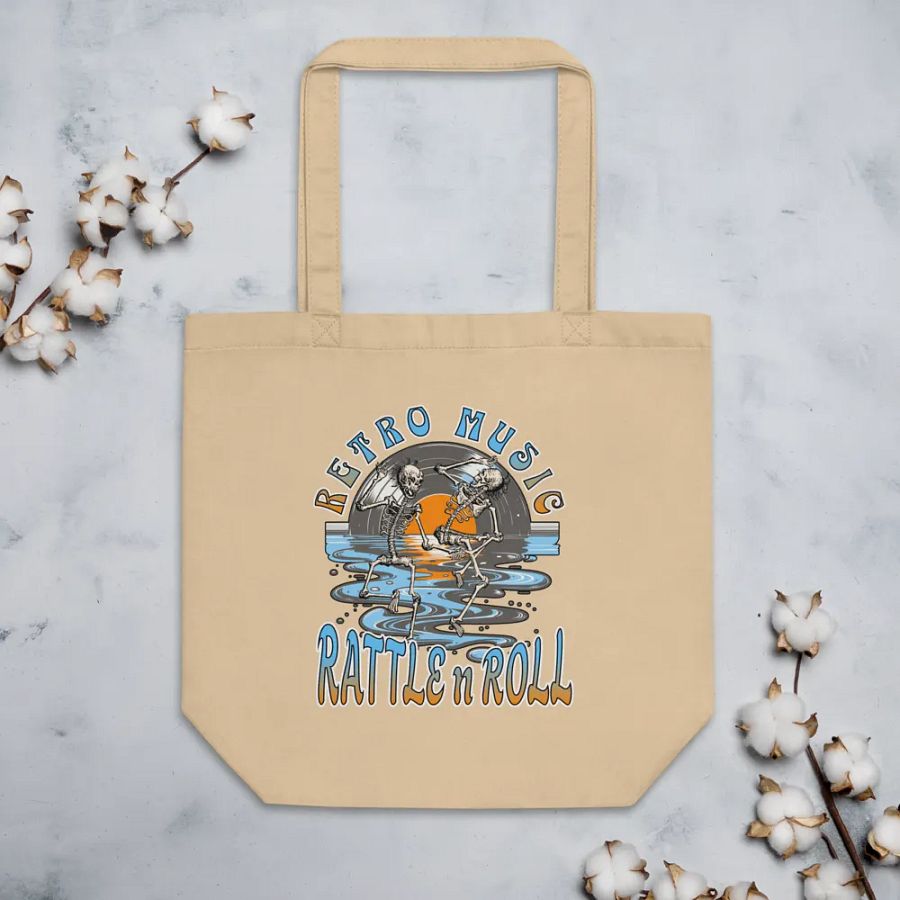 Retro Music Rattle n Roll Skeleton Dance Tote Bag product image (3)