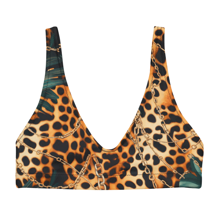 Safari Luxe Leopard & Palm Padded Bikini Top product image (1)