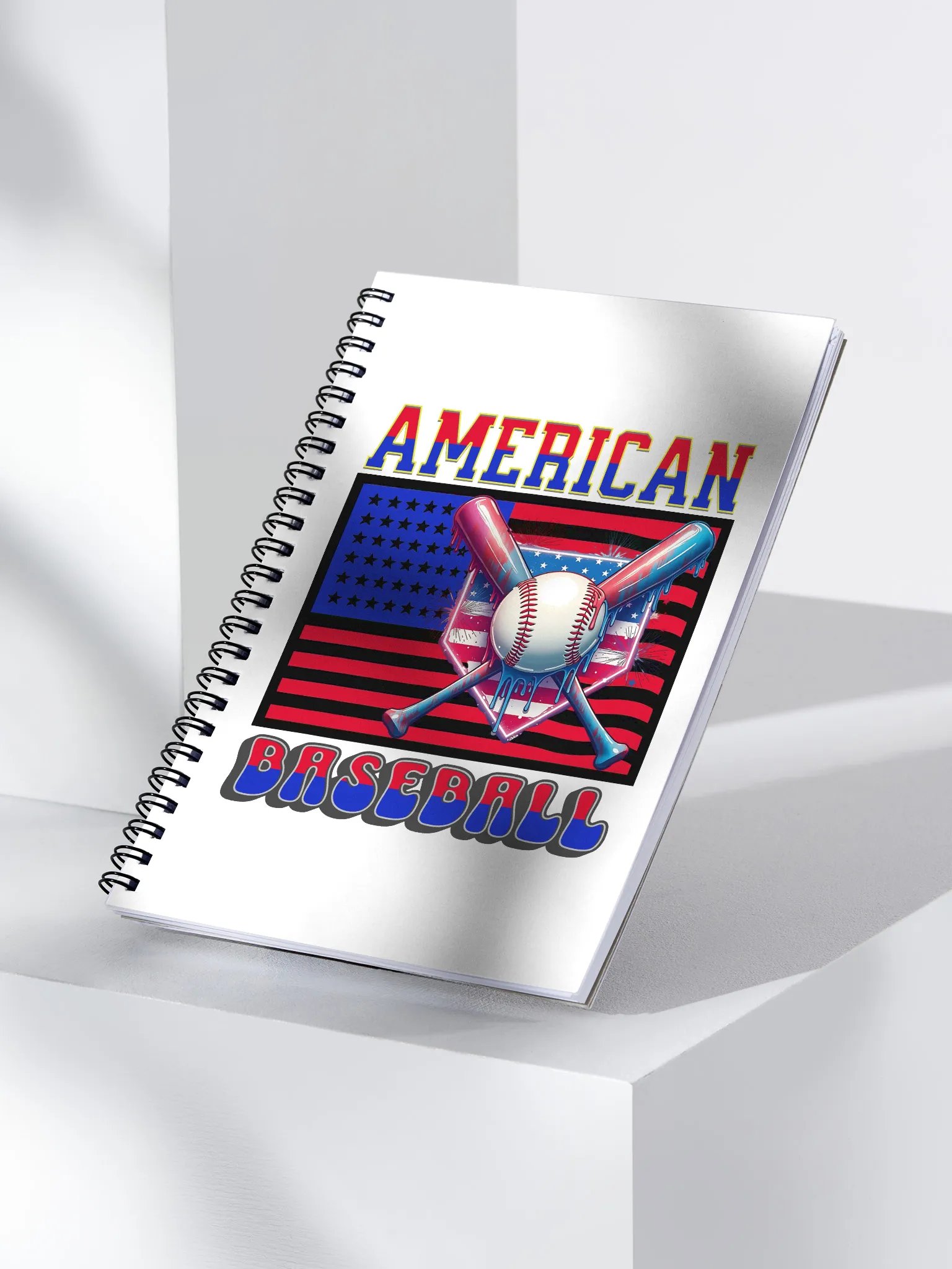 American Baseball Flag Spiral Notebook product image (3)