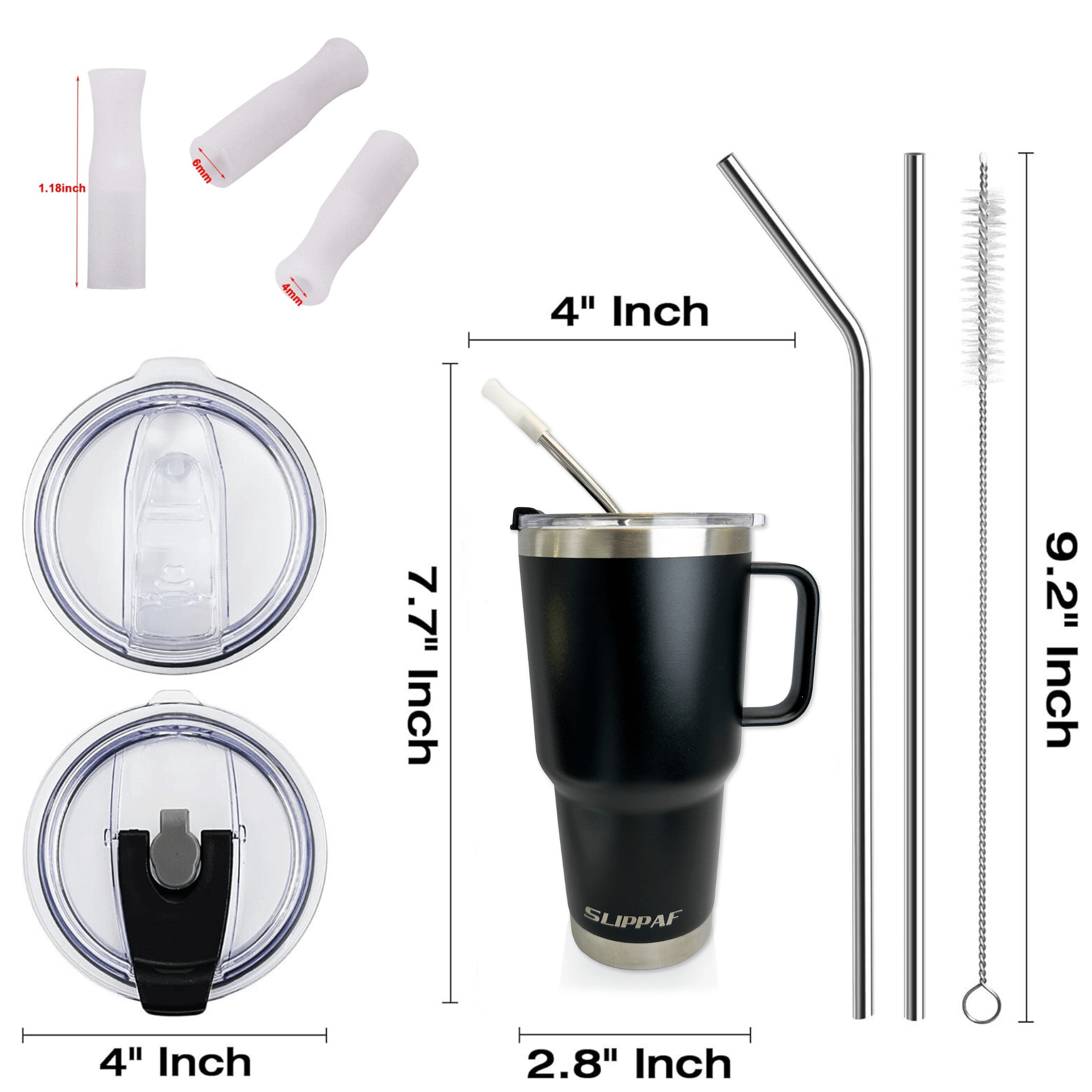 2 pack Tumbler 20 + 30 Oz With Handle, Lid and Straw product image (10)