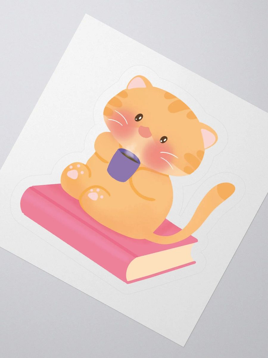 Books, Coffee & Cat Vinyl Sticker product image (3)