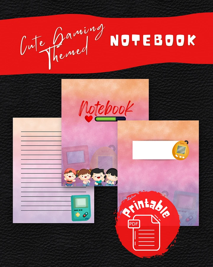 Cute Gaming Themed Notebook Printable Version product image (1)
