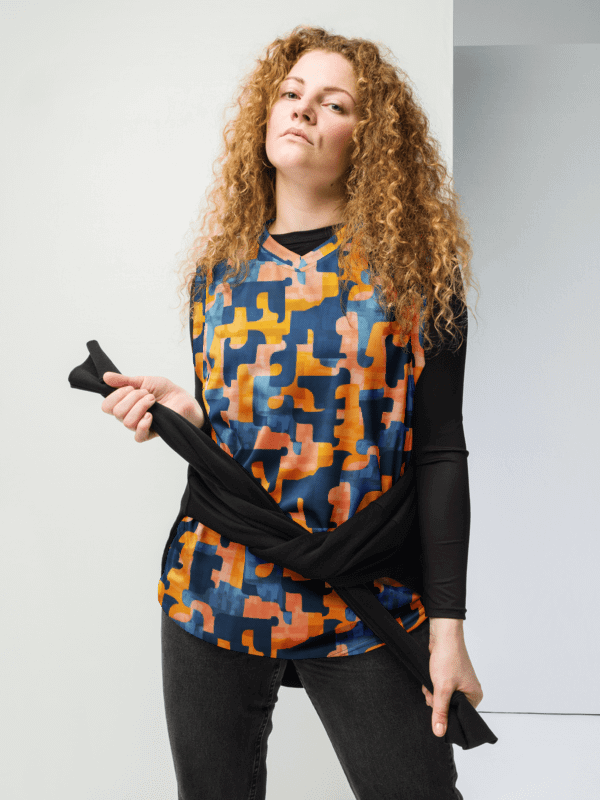 Flowing Shapes | Recycled Unisex Basketball Jersey product image (2)