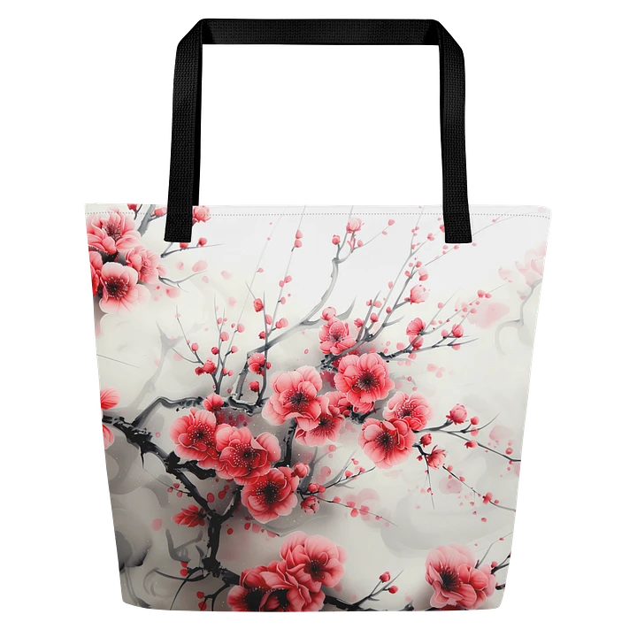 Tote Bag: Cherry Blossoms in Bloom Spring Vibes Japanese Art Style Design product image (1)