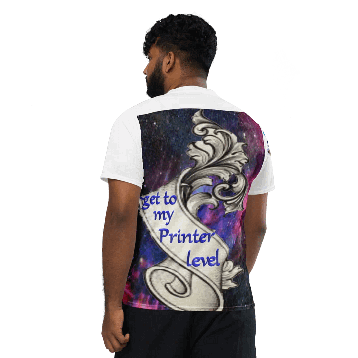 get to my printer level , Herrn -T-Shirt mit entspanntem V-Ausschnitt product image (2)