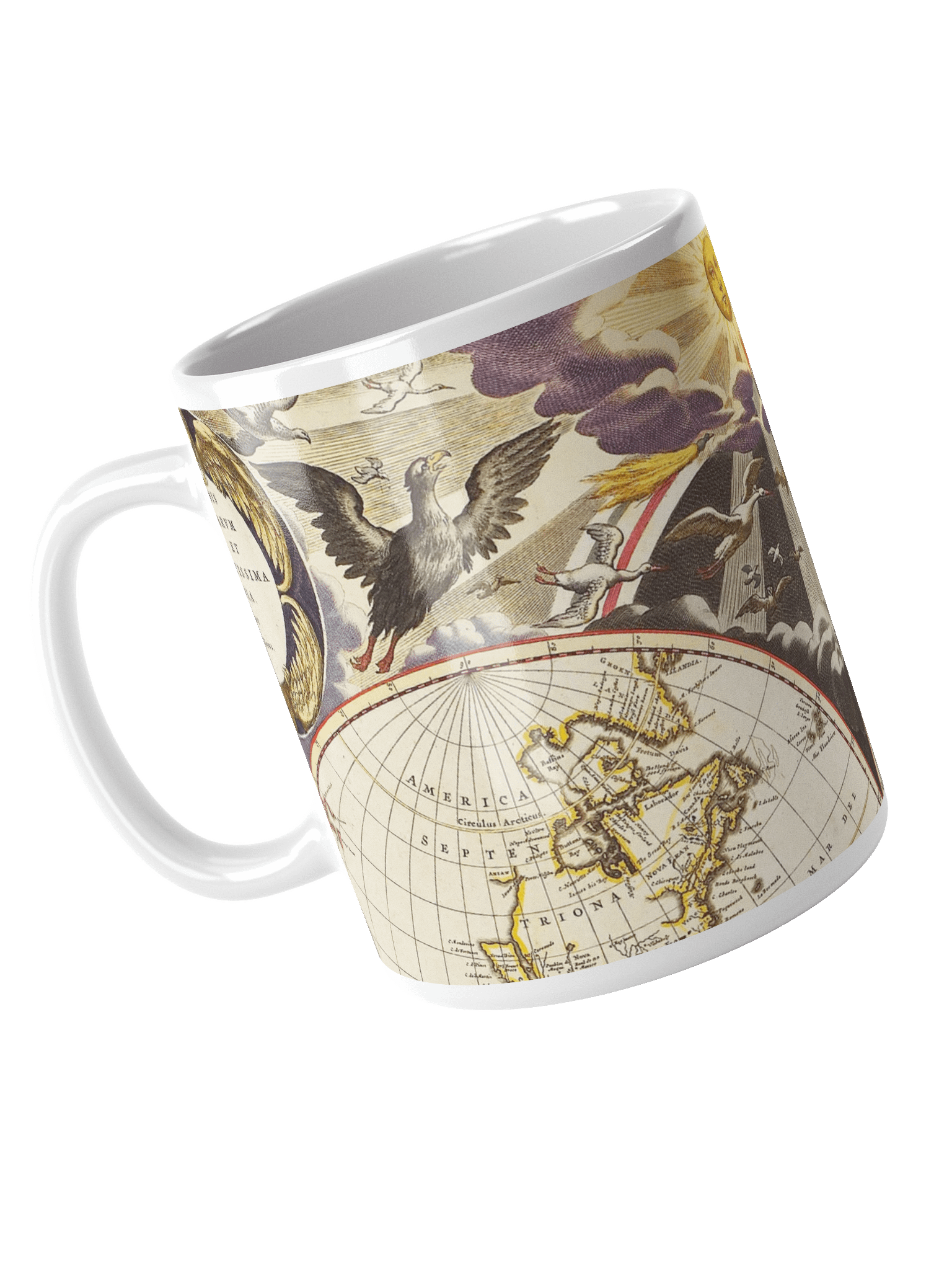 Antique World Map White Glossy Mug product image (3)