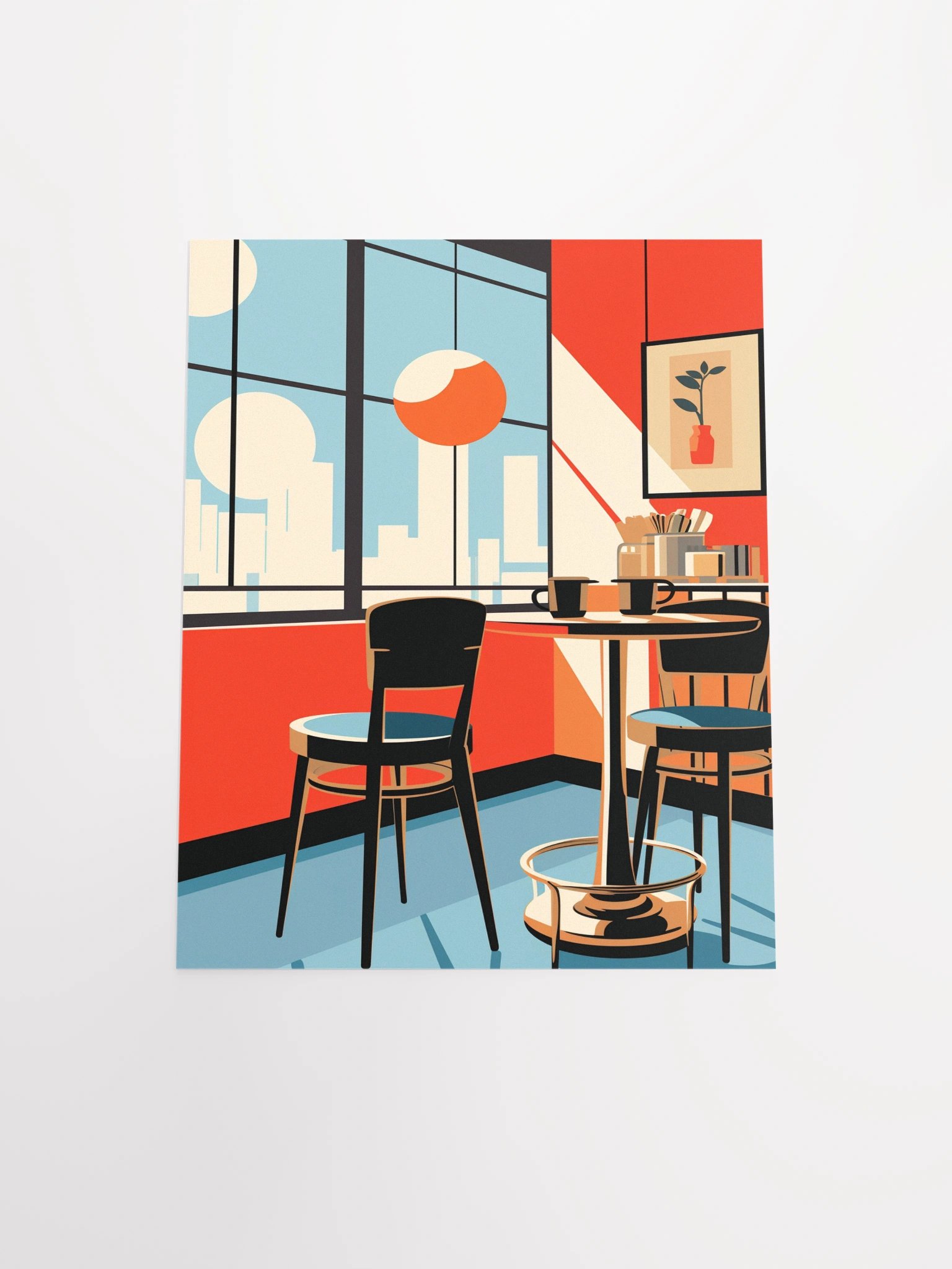 Retro Cafe Corner Matte Unframed Wall Art Paper Canvas product image (15)
