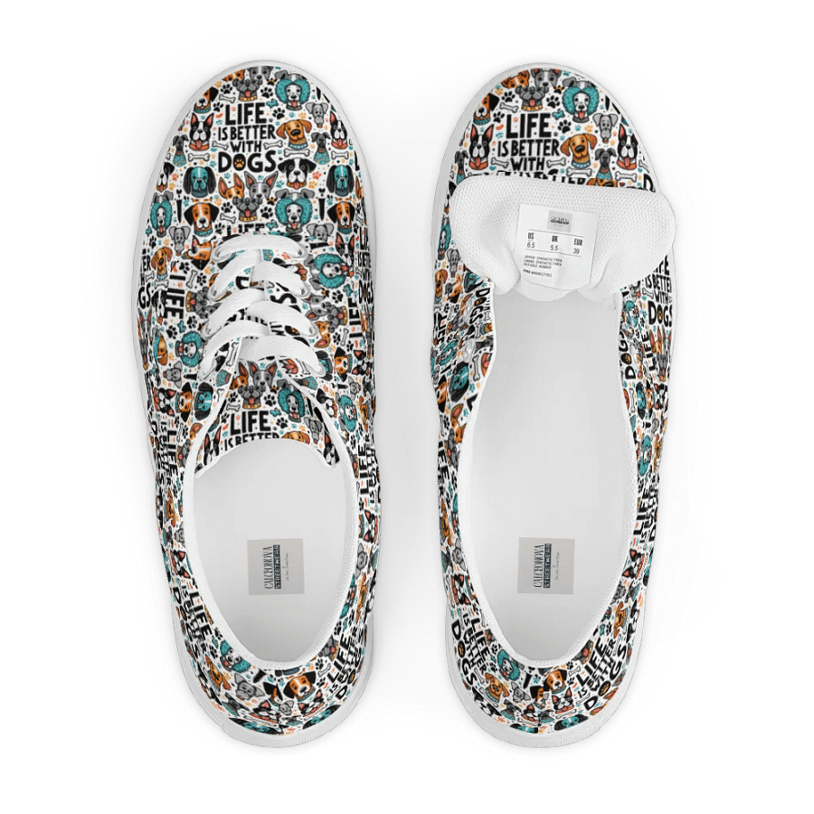 Dog Lover's Statement Lace-Up Shoes _ Calceonova Streetwear _ Life is Better With Dogs Design product image (8)