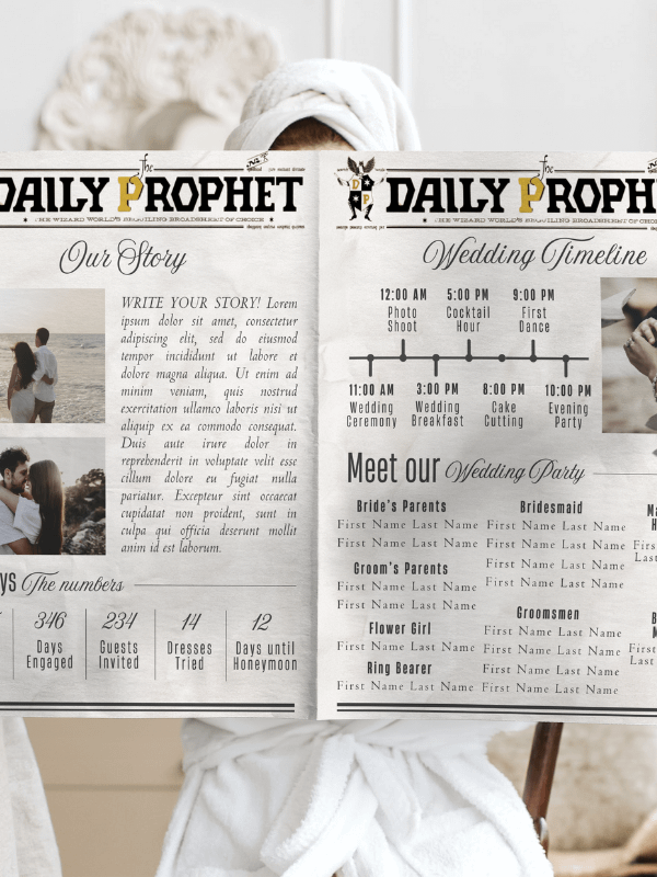 Daily Prophet Wedding Newspaper Harry Potter Editable Template I 100% Customizable product image (3)