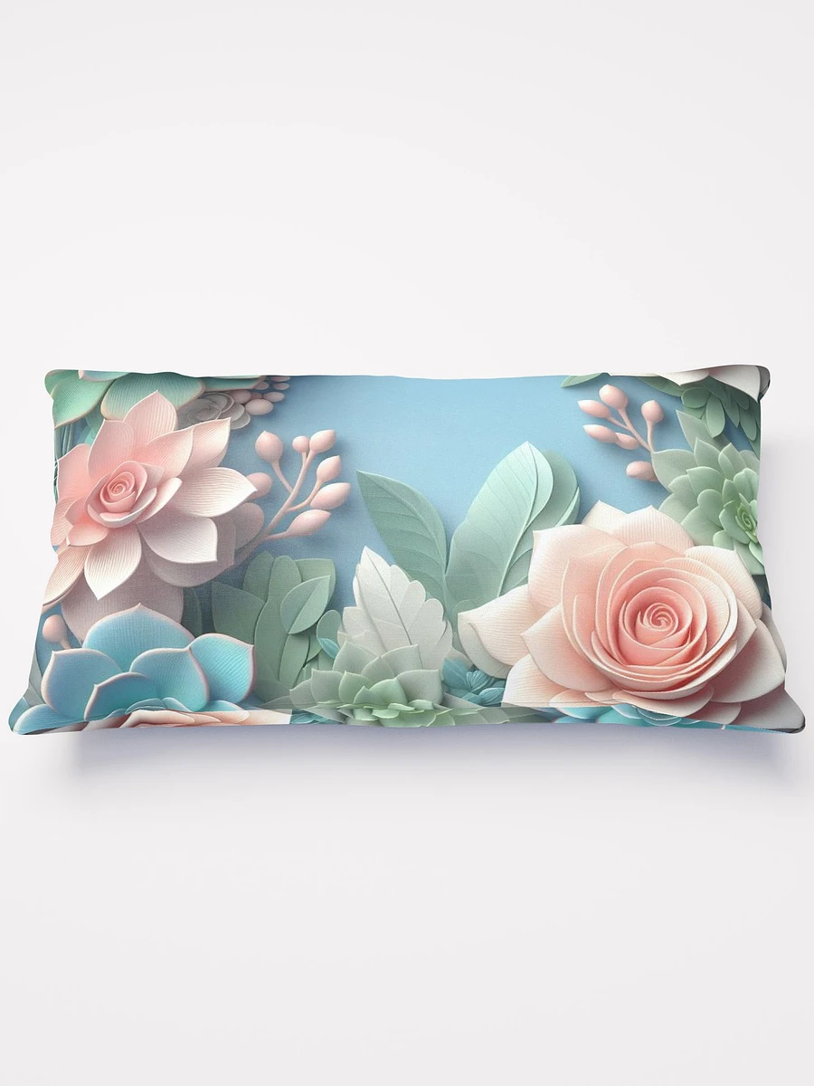Succulents and Roses Blue Pillow product image (1)
