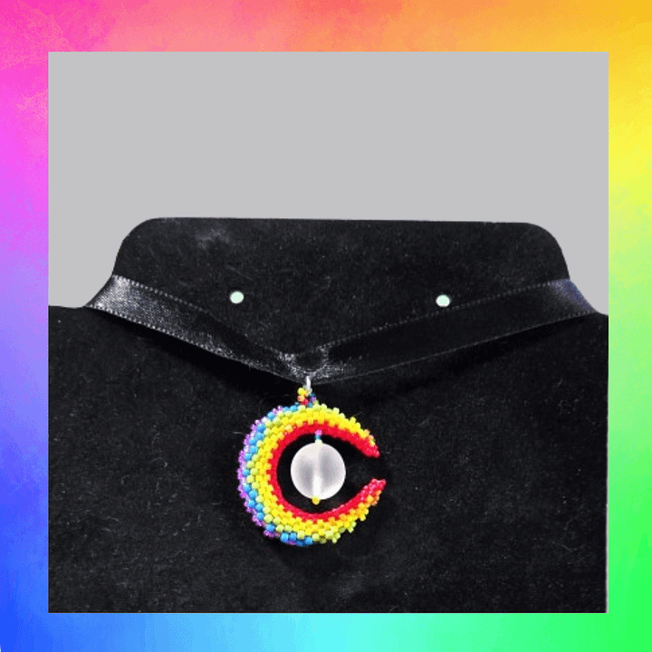 Rainbow moon necklace 1 product image (1)