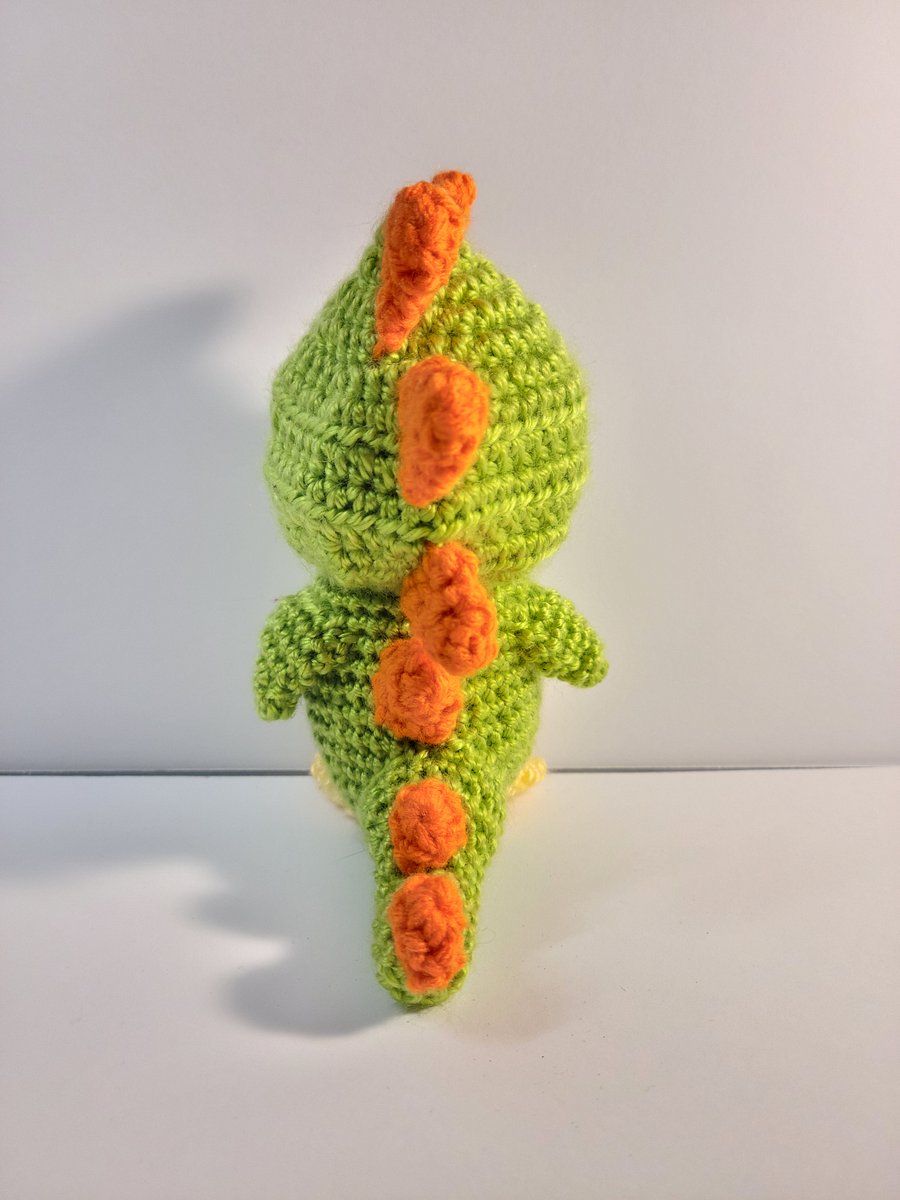 Handmade Amigurumi Penguin in Dinosaur Costume Stuffed Animal product image (5)