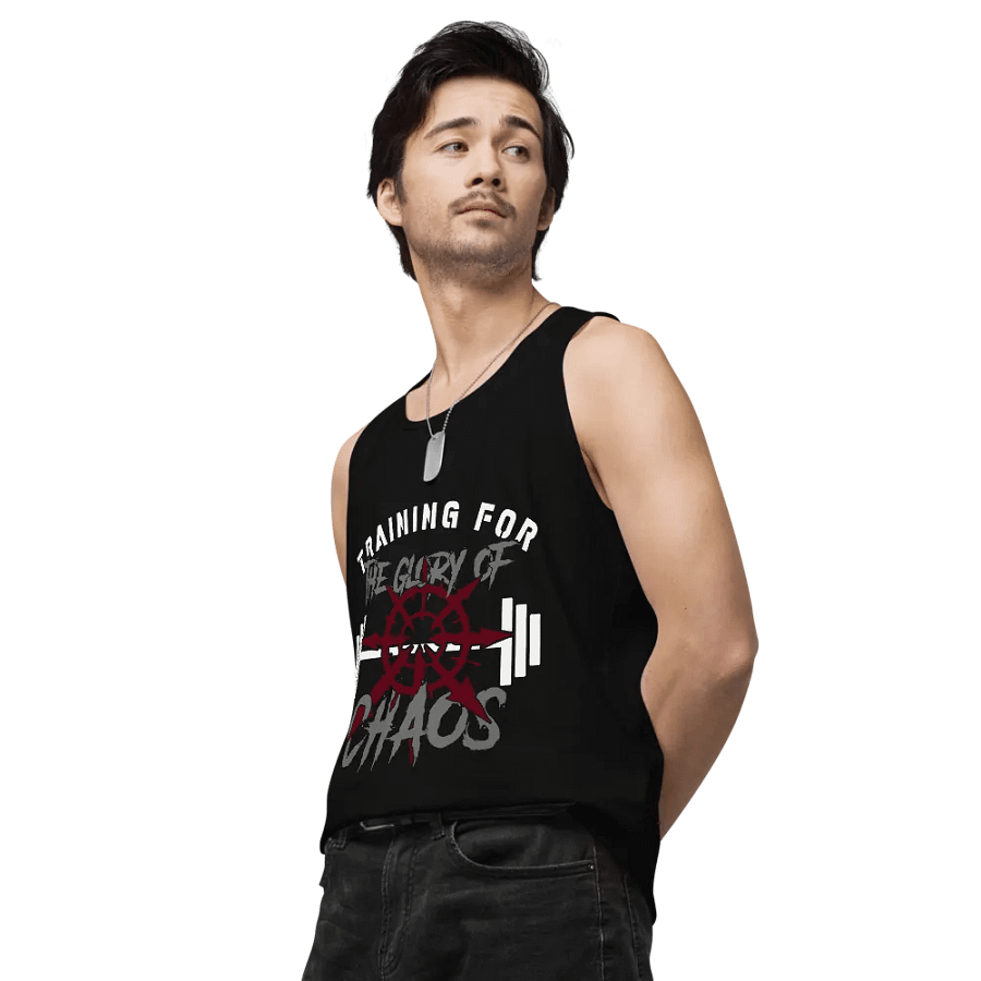 Training for the Glory of Chaos Men's Gym Tank Top | Warhammer 40K Chaos Workout Gear product image (5)