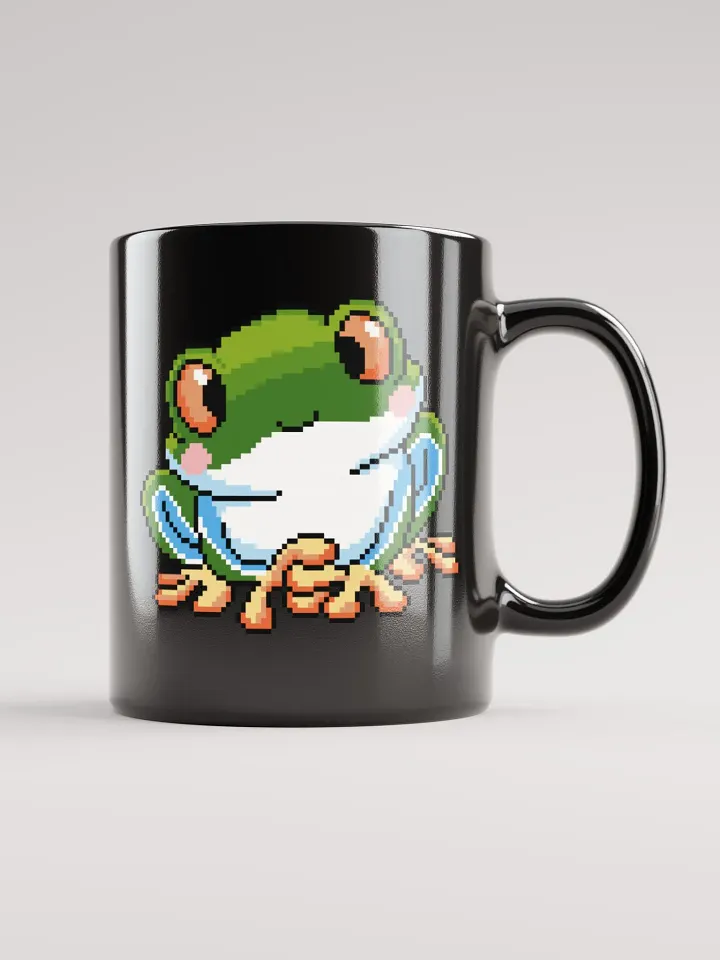 Dark Green Rip the Frog Black Glossy Mug product image (2)