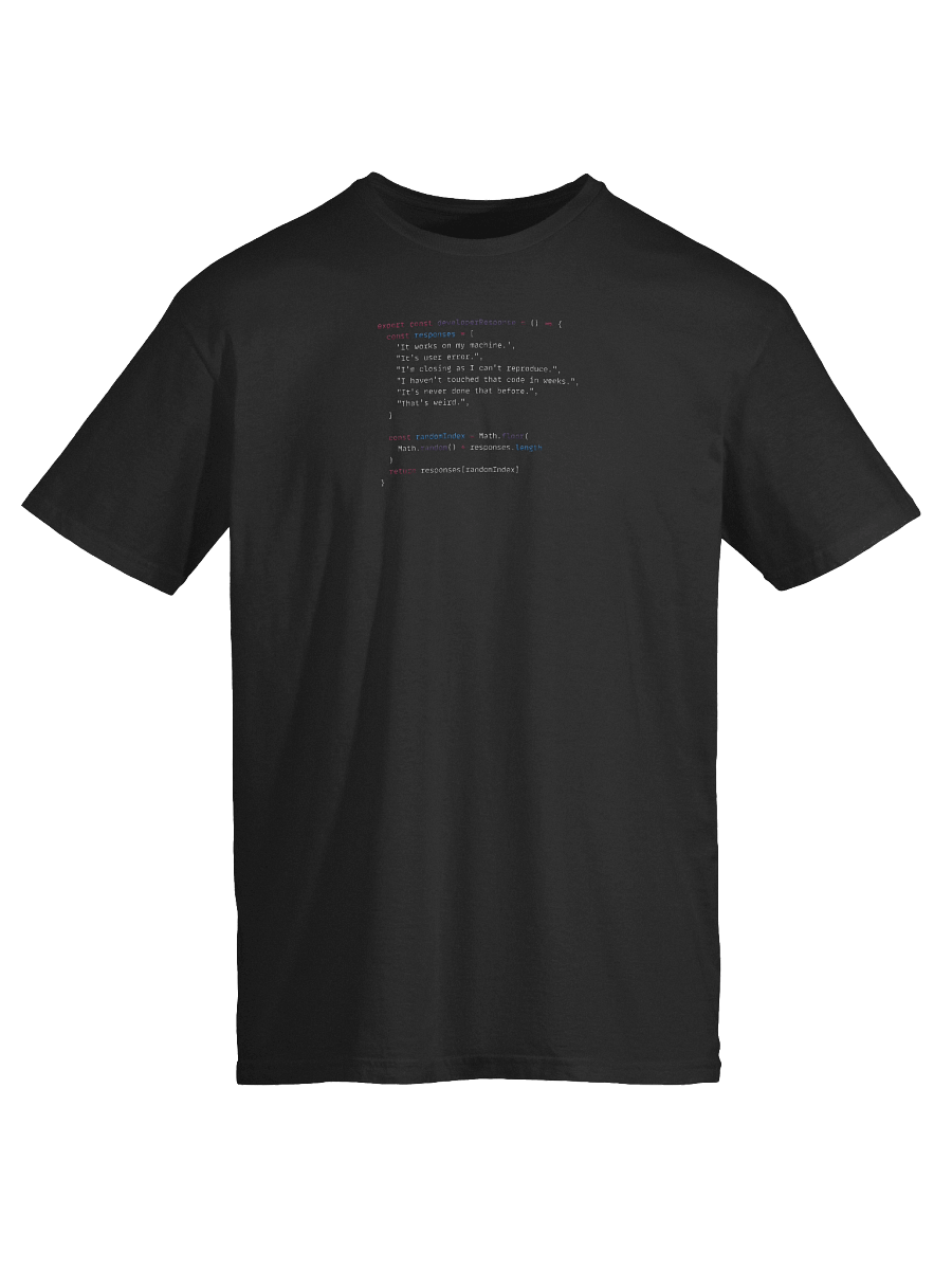 Developer Excuse Javascript Embroidered T-Shirt - Dark product image (15)