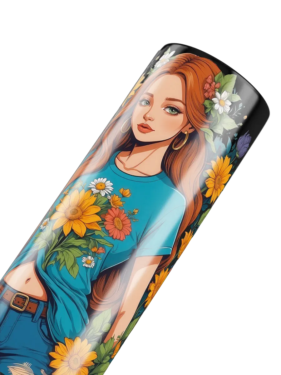 Bloomcore Flower Girl 20 oz Skinny Stainless Steel Tumbler - Black - v1 product image (6)