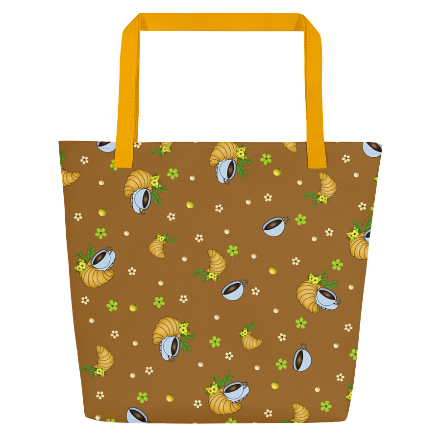 Coffee and croissants All-Over Print Tote Bag product image (1)