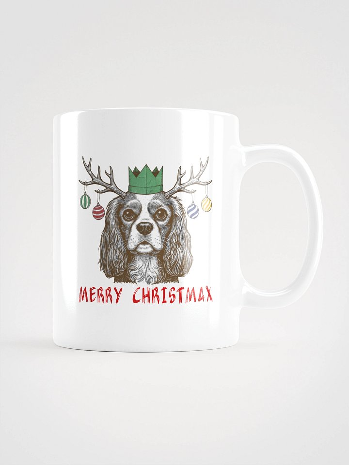White Glossy Mug with Merry ChristMax Line Art product image (2)