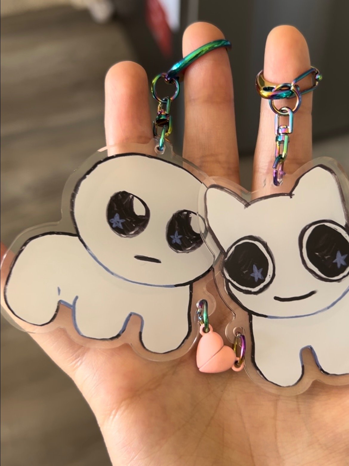 TBH/BTW Creature Magnetic Heart Keychains product image (3)