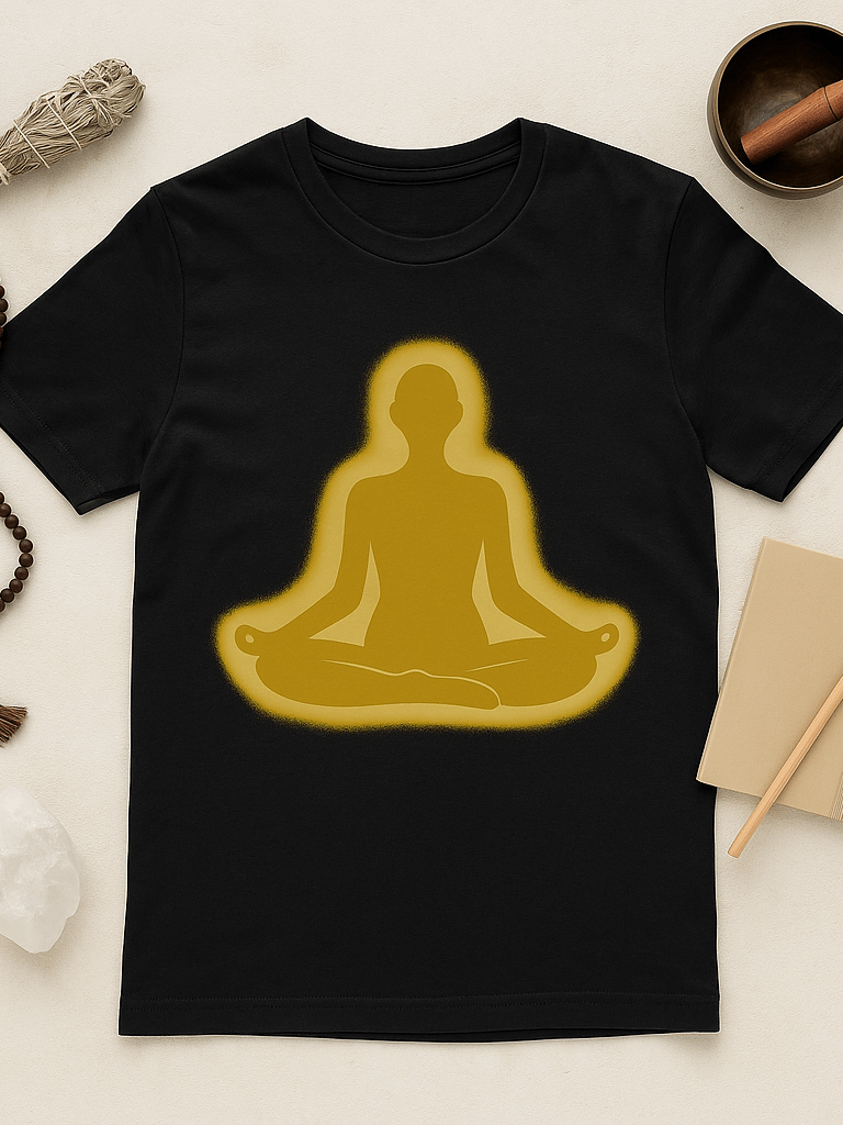 Peace in Practice – Golden Meditation Silhouette Tee | Black product image (4)