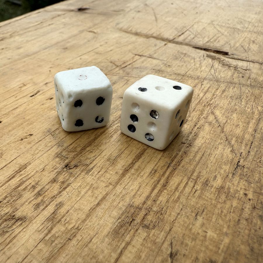 🎎 Handmade Ceramic Dice from Mid-Showa Japan - Japan Antique Roadshow product image (2)