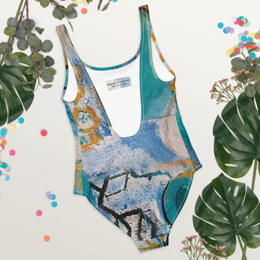 original painting by b.reters print on swimsuit, beautiful blue colours product image (12)