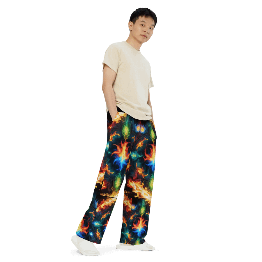 Inferno Blaze Unisex Wide-Leg Pants product image (7)