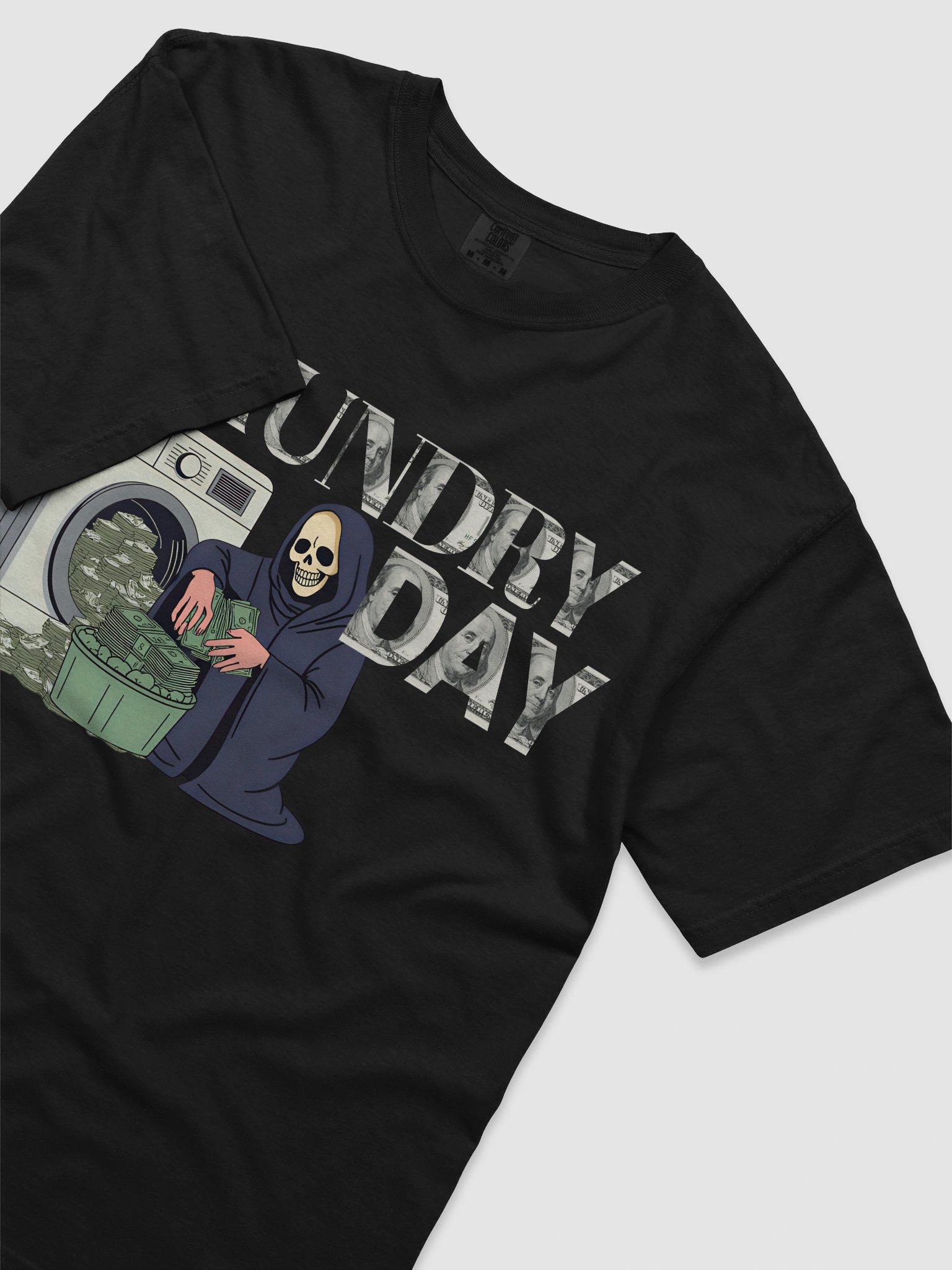 Laundry Day Money Tee – Bold Graphic T-Shirt with Washed Cash Design product image (43)