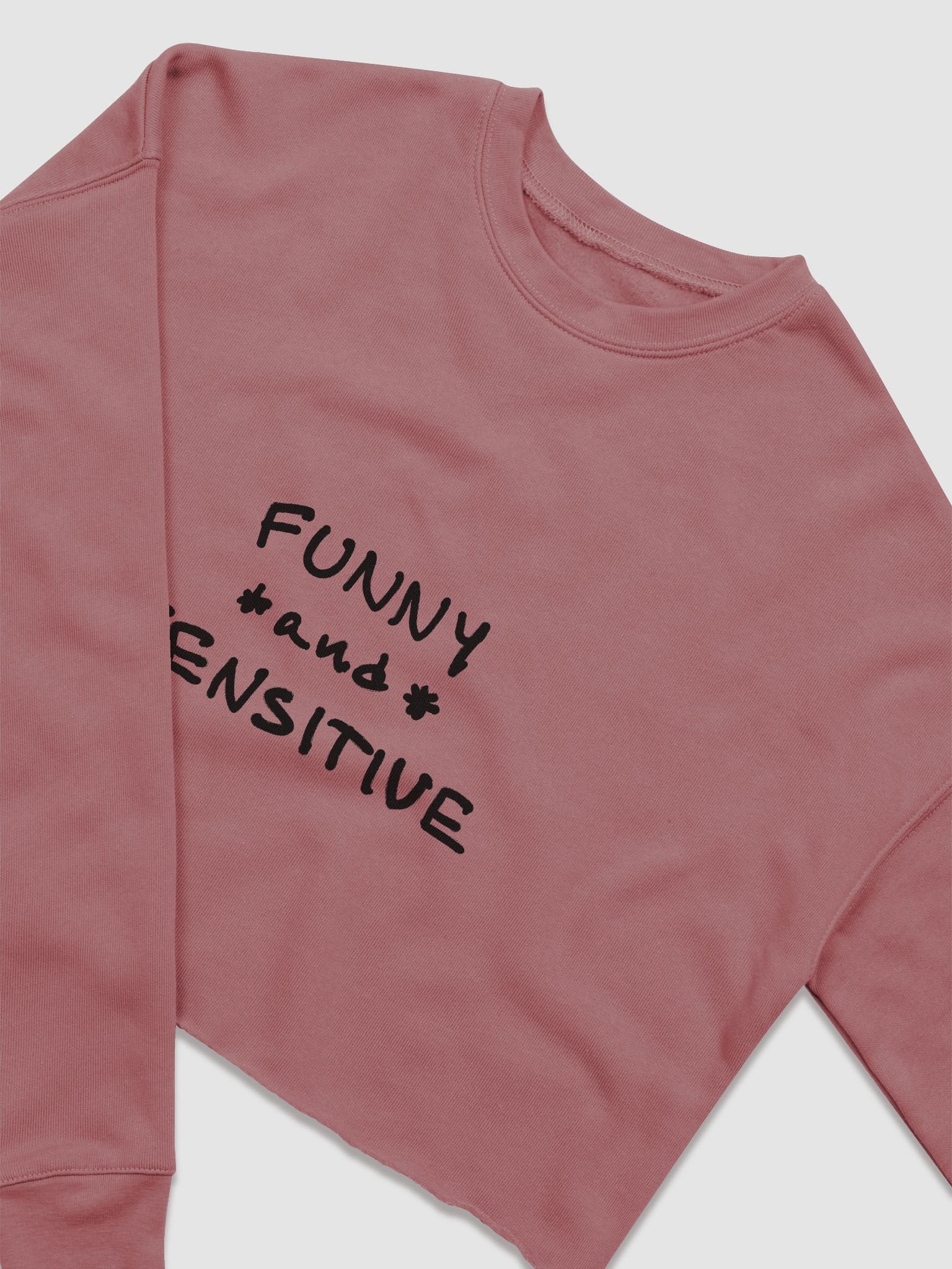 FUNNY *and* SENSITIVE printed cropped crewneck product image (3)