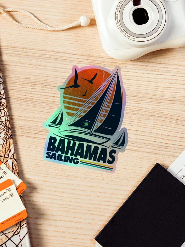 Bahamas Sticker Holographic : Bahamas Sailing Sail Boat : Bahamas Flag product image (1)