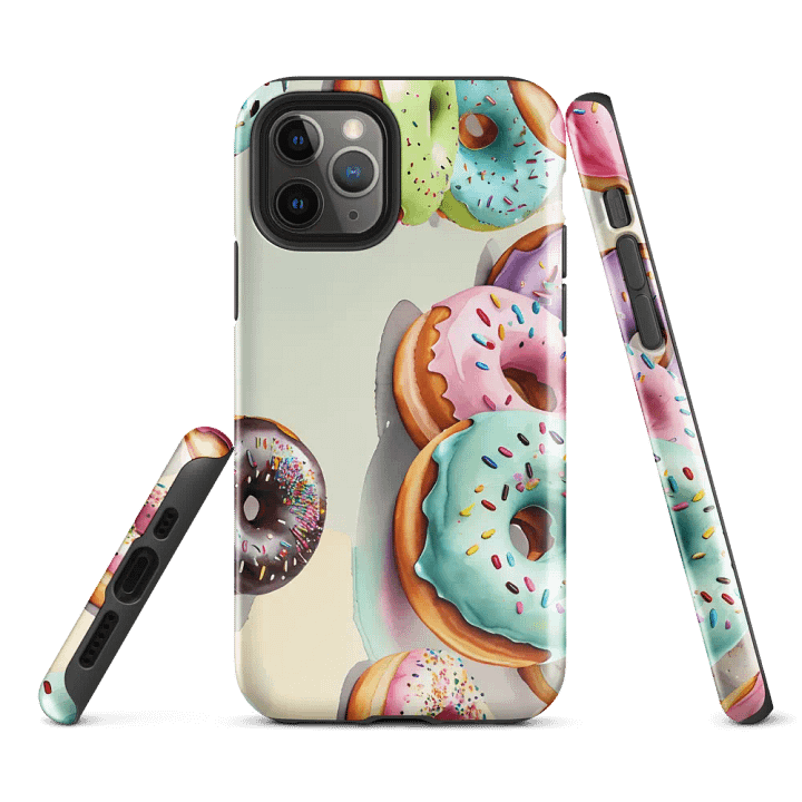 Tough Phone Case for iPhone® - Whimsical Pastel Watercolor Donuts product image (1)