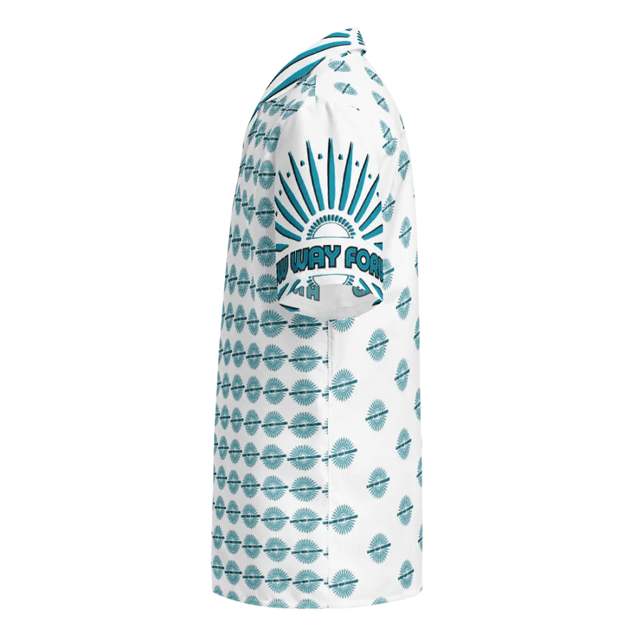 A NEW WAY FORWARD Turquoise Geometric Hawaiian Shirt product image (9)