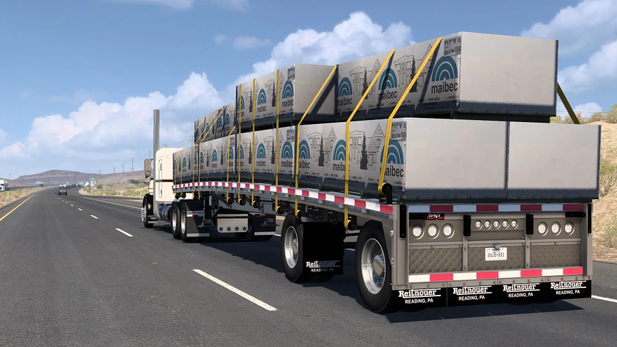 Bowed Flatbed Trailer for American Truck Simulator product image (5)