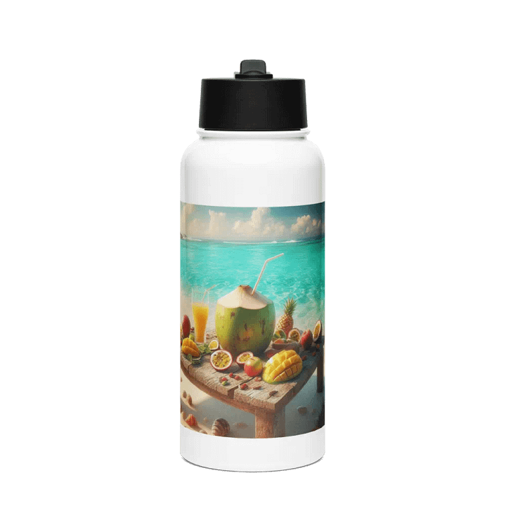 Tropical Paradise Stainless Steel Water Bottle | AI Design product image (1)