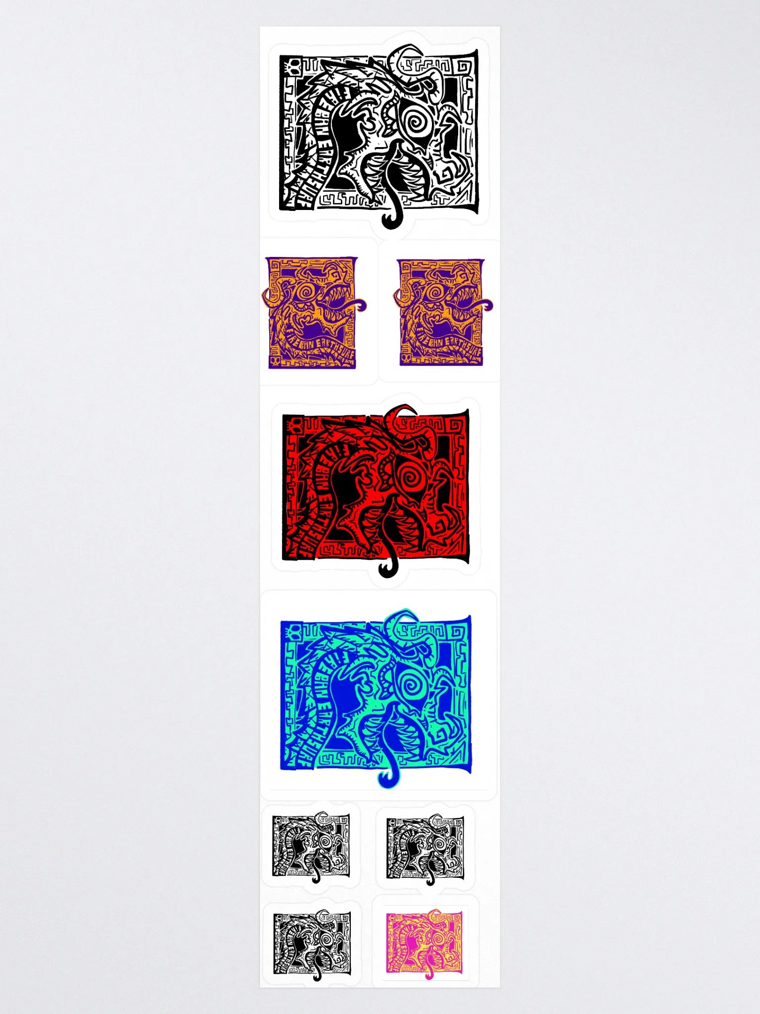 spiral dragon sticker sheet product image (3)