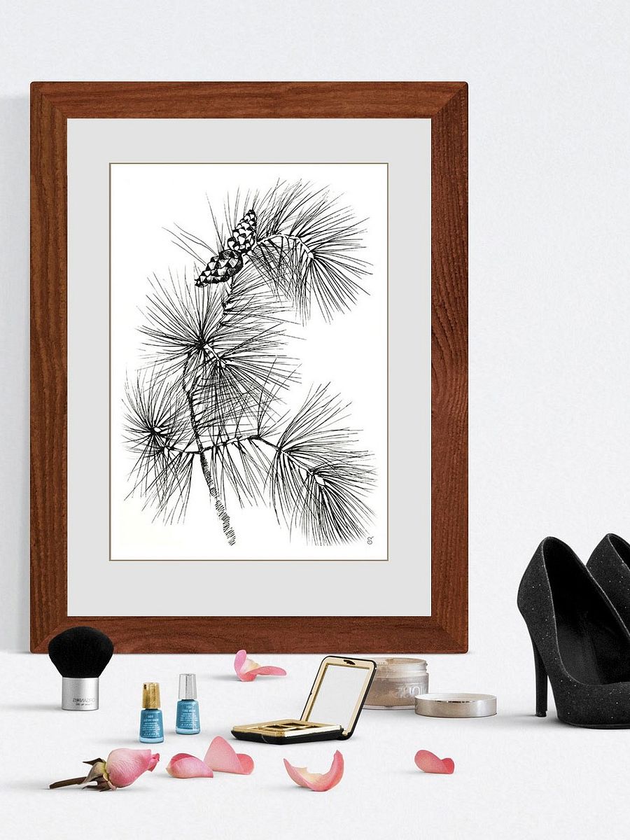 Pine Branch Serenity Poster - Pine Branch and Cones product image (18)