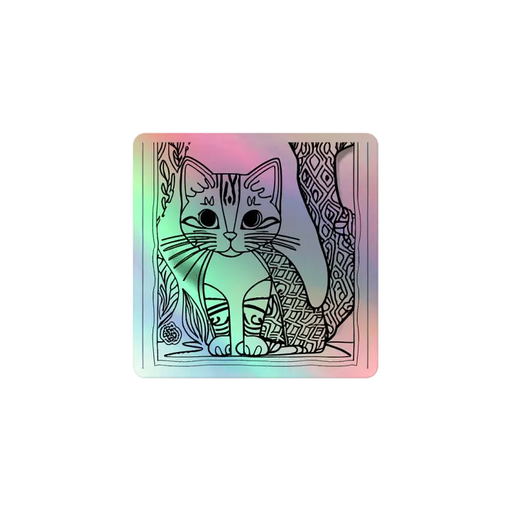 Whiskered Wonderland Holographic Sticker Sheet product image (1)