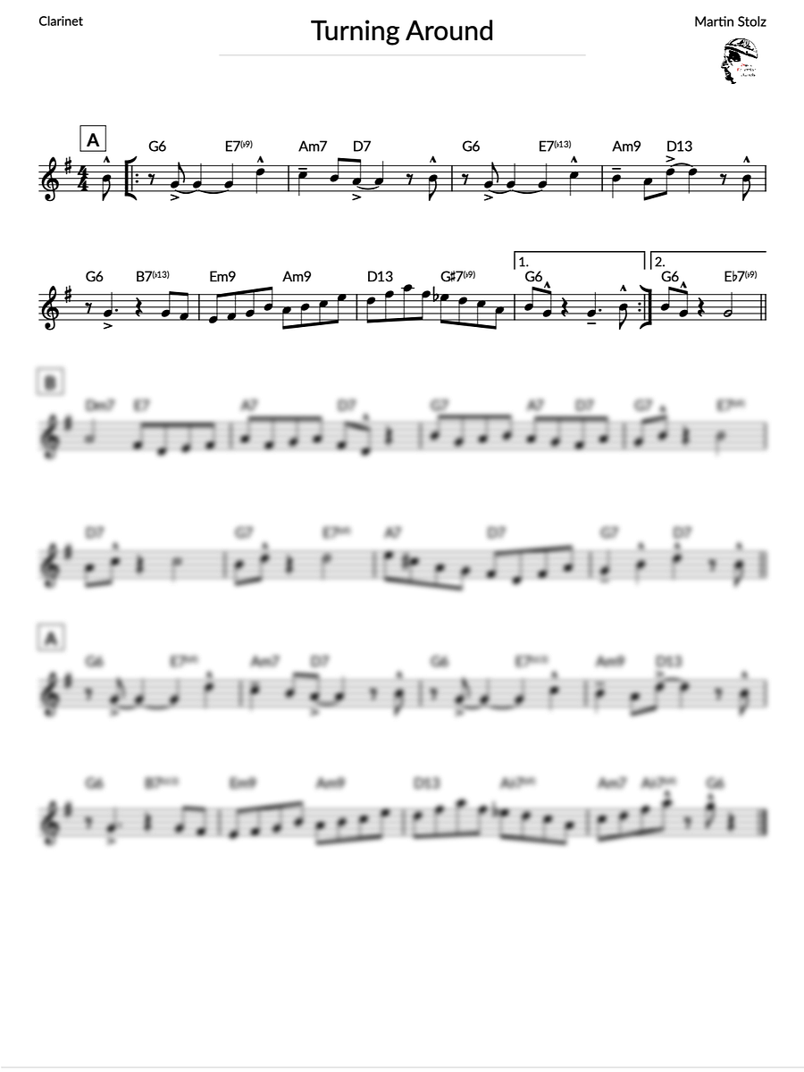Turning Around - Clarinet (Exercise 6 Jazz Studies) product image (2)