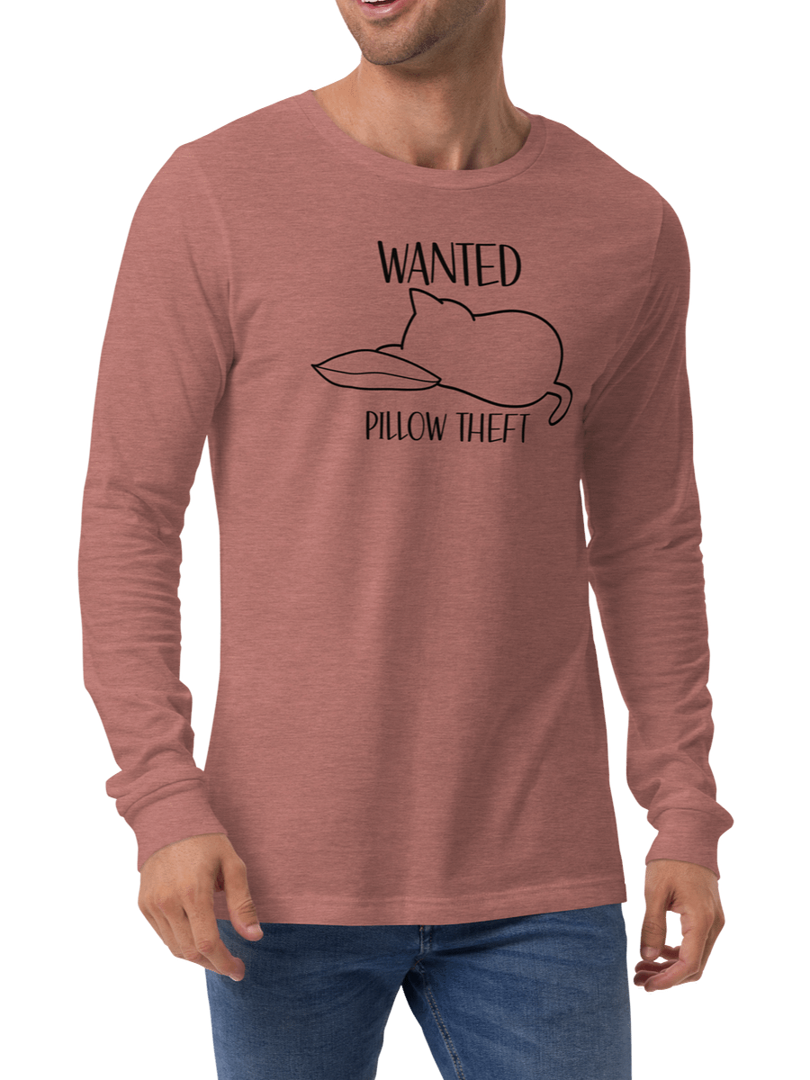 Wanted Unisex Long Sleeve Tee, Pillow Theft, Black Print product image (4)