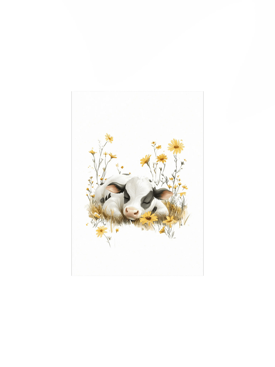 Holstein Cow Yellow Wildflower Nursery Print product image (2)