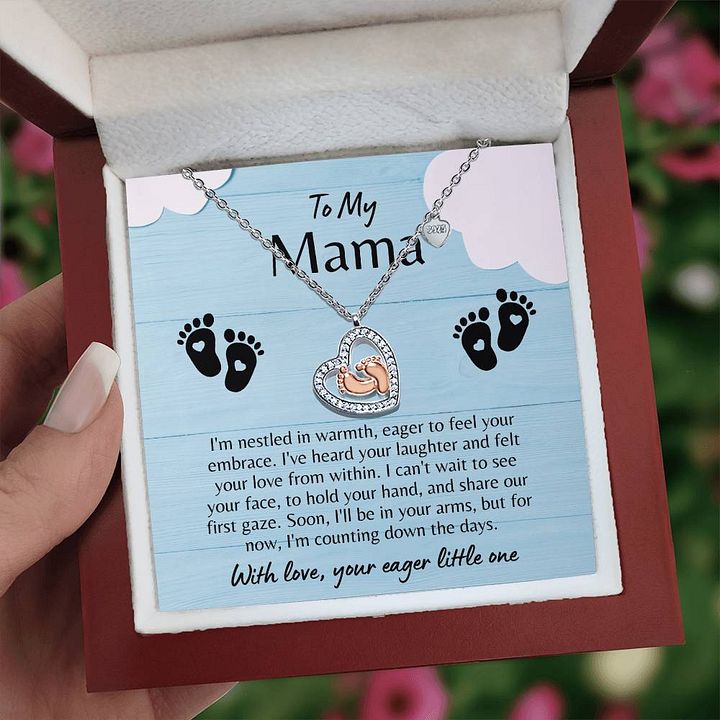 To My Mama Baby Feet Necklace - From Your Little One product image (1)