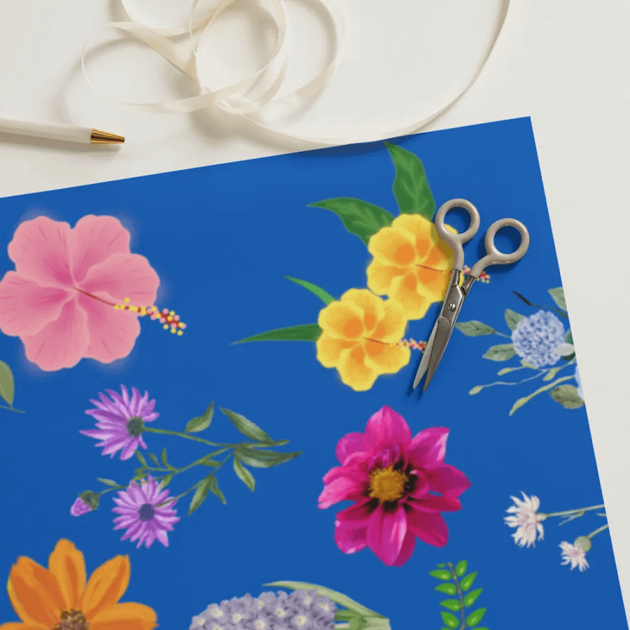 Vibrant Botanical Bliss Wrapping Paper Set product image (11)