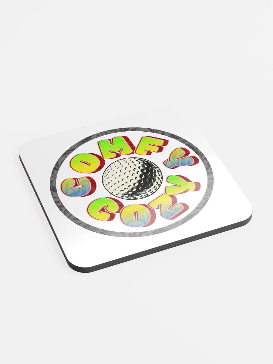 Comfy Cozy Golf Glossed Cork Coaster product image (3)