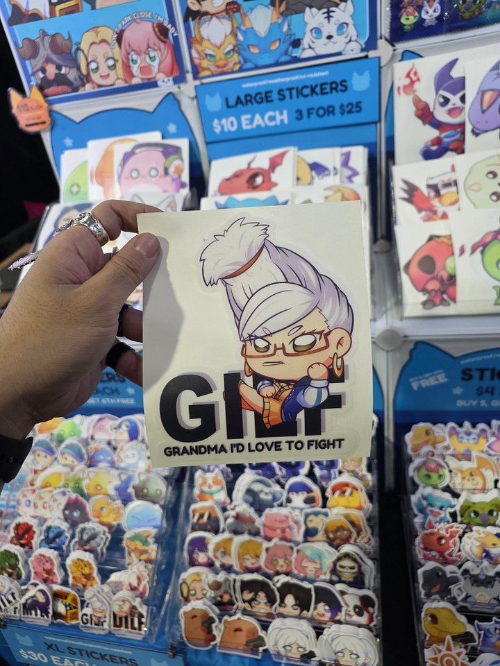 GILF - Grandma I'd Love to Fight - Large Sticker product image (1)