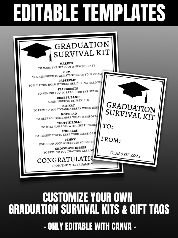 Editable Graduation Survival Kit & Gift Tags product image (2)
