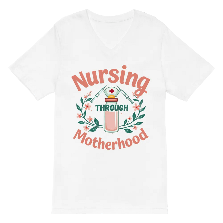 Nurse's Cap Floral, motherhood and nursing V-Neck Tee product image (6)
