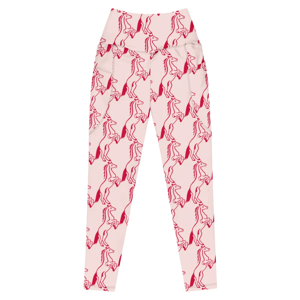 Horse Lovers Red & Pink Finesse Pocket Leggings product image (9)
