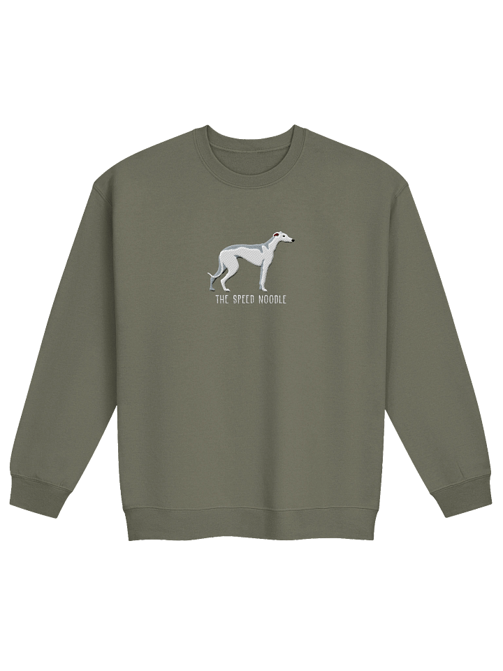 The Speed Noodle Sweatshirt (Embroidered) of an English Greyhound(White) product image (21)